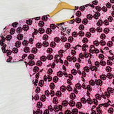 Feeding Frock Alia Cut, Free Size, Ankle Length, Tie-Up, Puff Sleeve Sleepwear in Softest Cotton Fabric (Bra Size 34"-38" | 50”-52″ length)